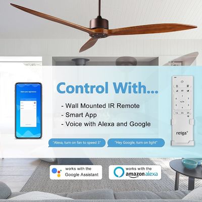 6 ταχύτητες Alexa Voice Control ABS Smart DC Motor Ceiling Fan με φωτισμό σε χρυσό Μαύρο λευκό