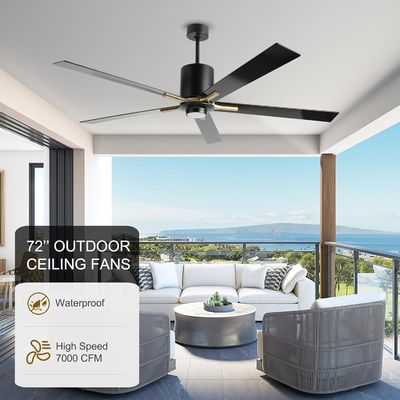 Λευκός κινητήρας συνεχούς ρεύματος ήσυχος φτερό οροφής Φανατήρας Φως 72 ίντσες με 3 ταχύτητες αλλαγής χρώματος